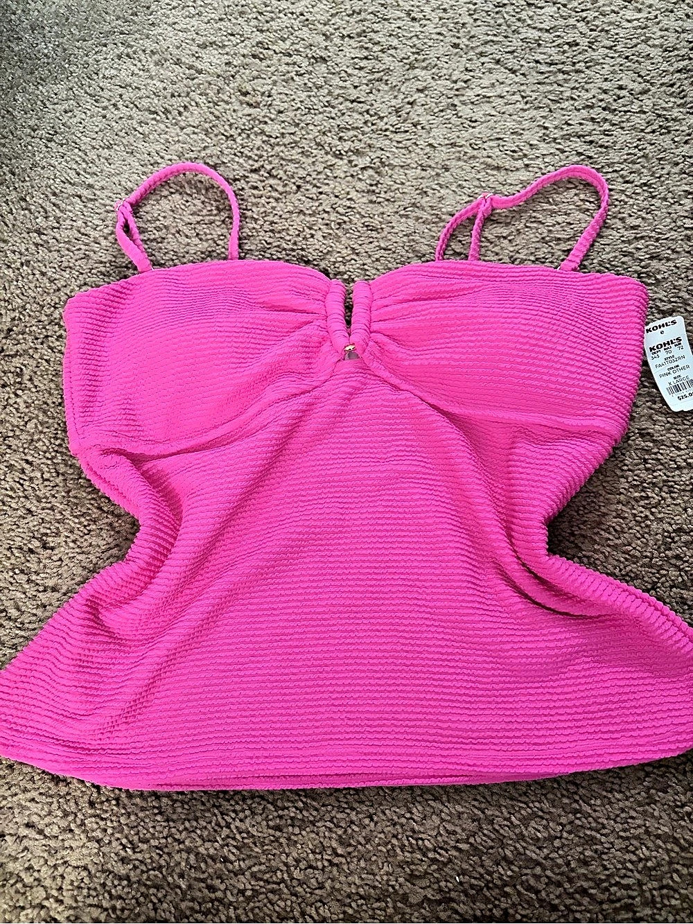 Kohl's Textured One-Piece Swimsuit in Pink Size XL